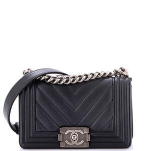 Chanel Small Boy Flap Bag Chevron Calfskin